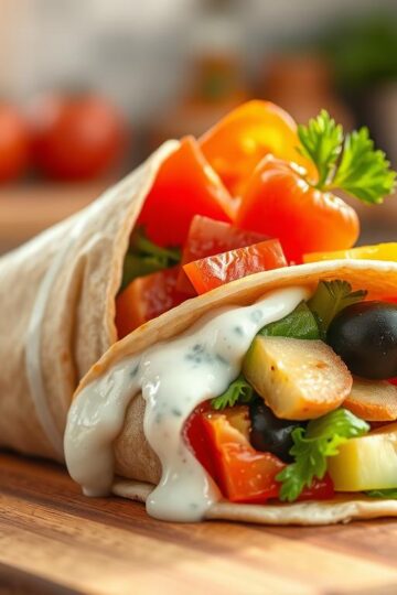 10-Minute Mediterranean Veggie Wraps