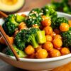 Garlic Broccoli Stir Fry with Chickpeas
