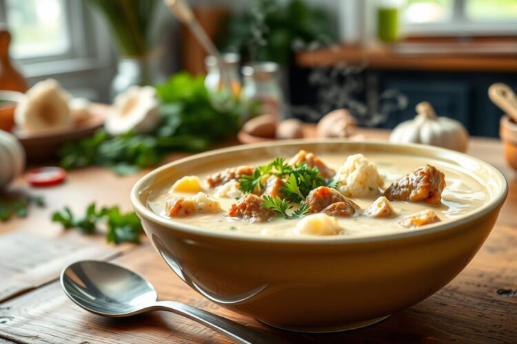 Quick & Easy Keto Sausage & Cauliflower Soup