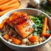 Salmon & Roasted Carrot Rice Bowl