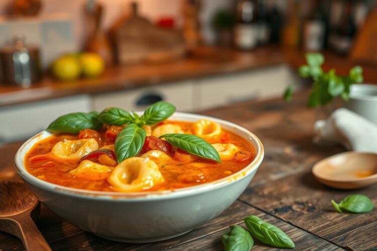 Vegan Creamy Tomato Tortellini Soup