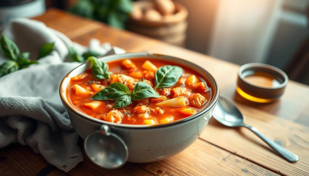 tomato broth and pasta