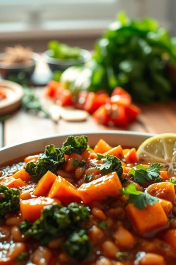 Easy Vegan Crockpot Lentil Sweet Potato Chili