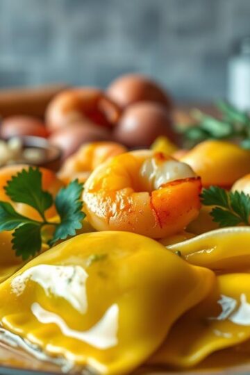 Garlic Butter Shrimp Ravioli