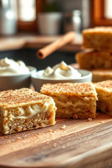 Keto Cinnamon Cream Cheese Blondies