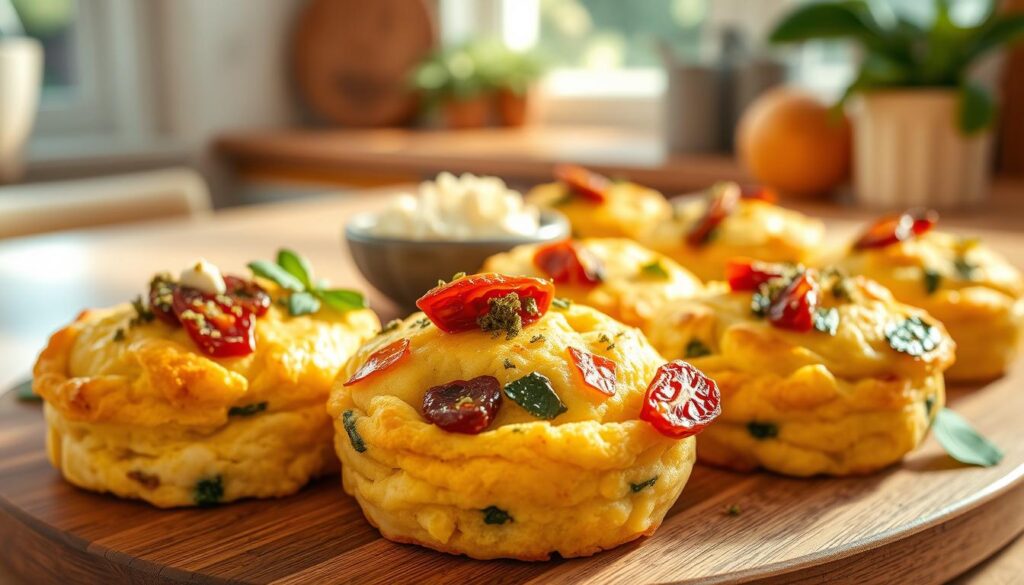 Keto Egg Biscuits with Sun-Dried Tomatoes