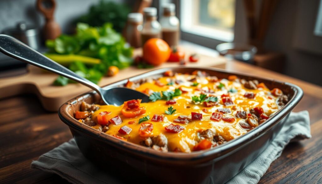 Low-Carb Bacon Cheeseburger Casserole Recipe