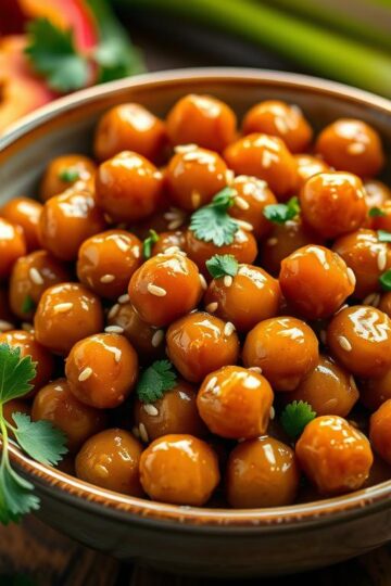 Vegan Sticky Sesame Chickpeas