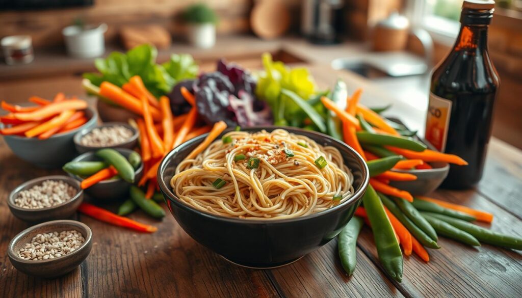 ingredients for teriyaki noodles