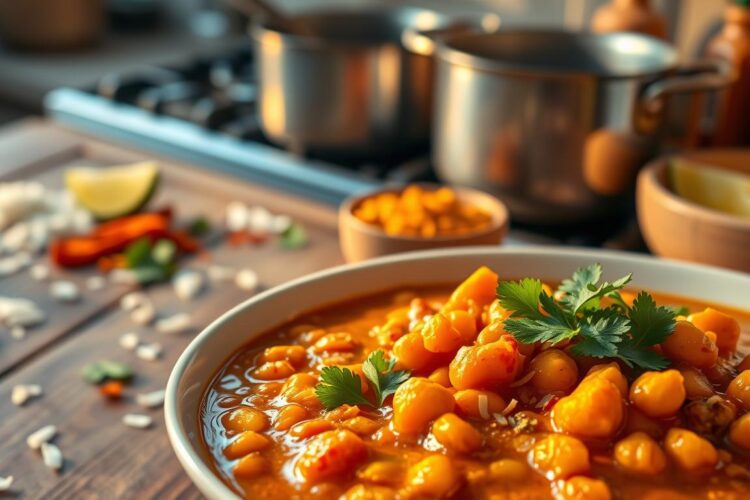 Coconut Red Lentil & Chickpea Curry