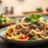 Creamy High Protein Beef Pasta
