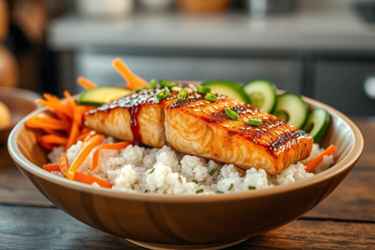 Crispy Salmon Rice Bowl