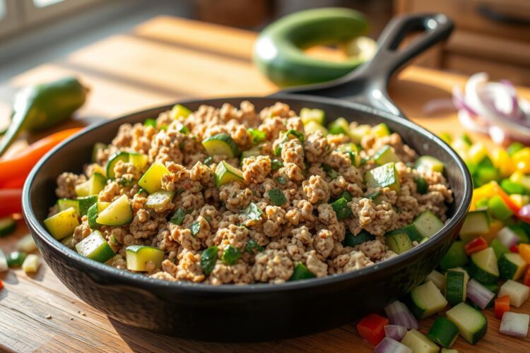 Ground Turkey and Zucchini Skillet