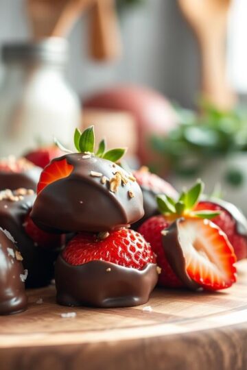Healthy Strawberry Chocolate Clusters
