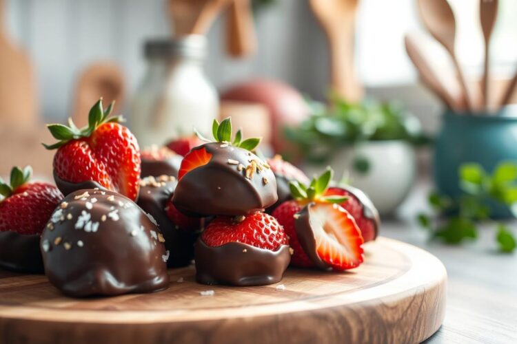 Healthy Strawberry Chocolate Clusters