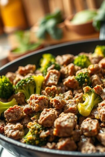 Keto Hamburger Broccoli Skillet