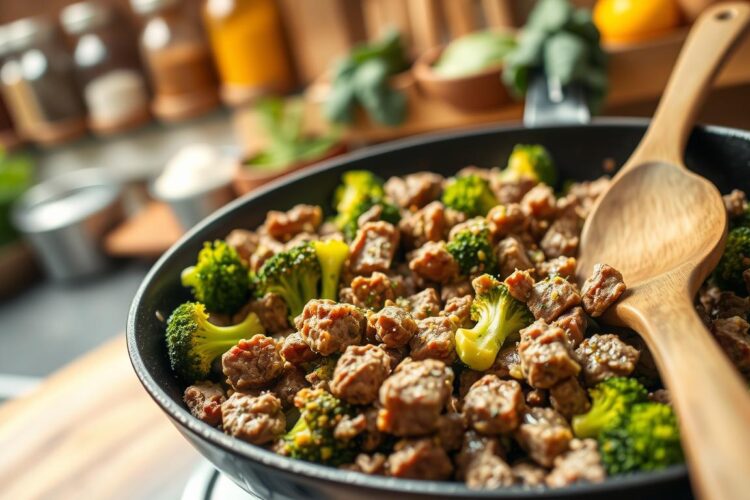Keto Hamburger Broccoli Skillet