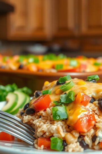 One-Pan Chicken Burrito Casserole