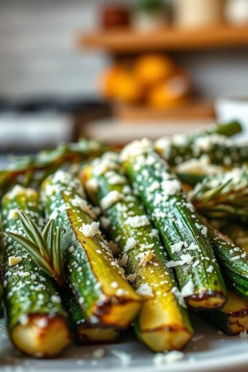 Rosemary Parmesan Zucchini Spears