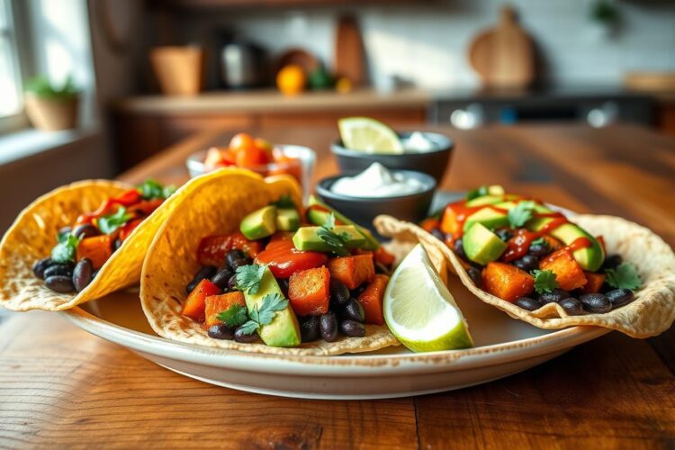 Spicy Chipotle Black Bean & Sweet Potato Tacos
