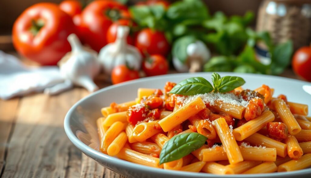 tomato garlic rigatoni