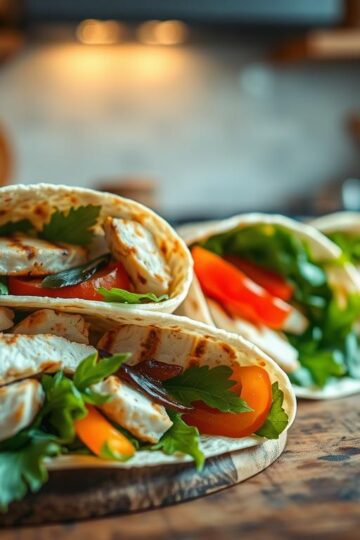 Low Carb Garlic Chicken Wraps
