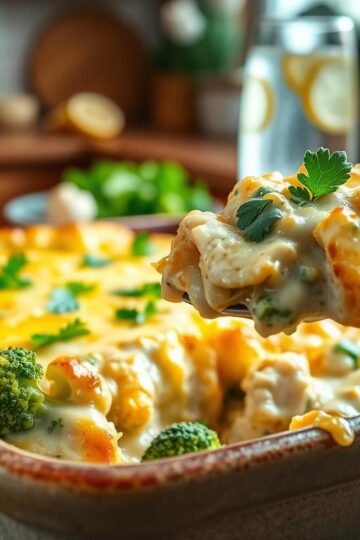 Low Carb High Protein Creamy Chicken & Broccoli Casserole