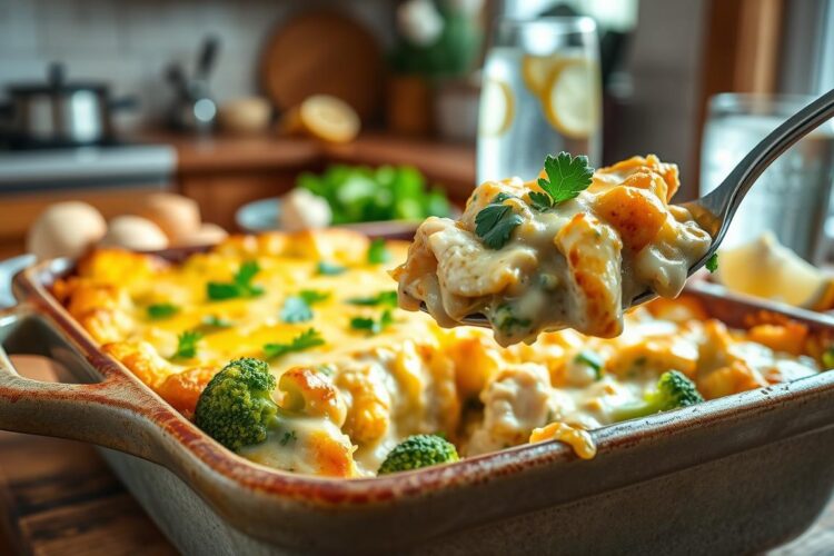 Low Carb High Protein Creamy Chicken & Broccoli Casserole