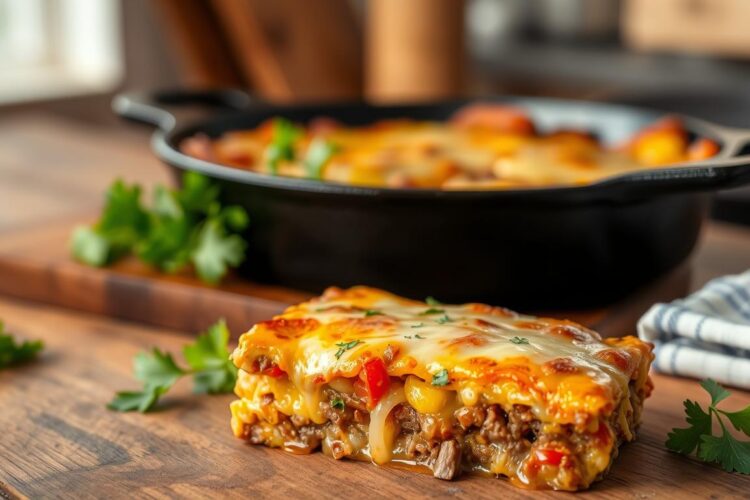 Low Carb Philly Cheesesteak Casserole