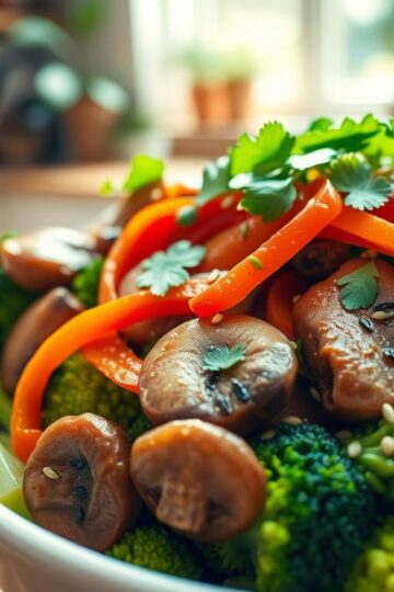 Quick & Easy Vegan Broccoli & Mushroom Stir Fry