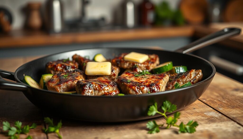 steak and zucchini skillet