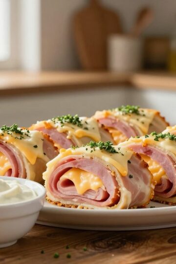 Keto Ham & Cheese Stuffed Roll-Ups