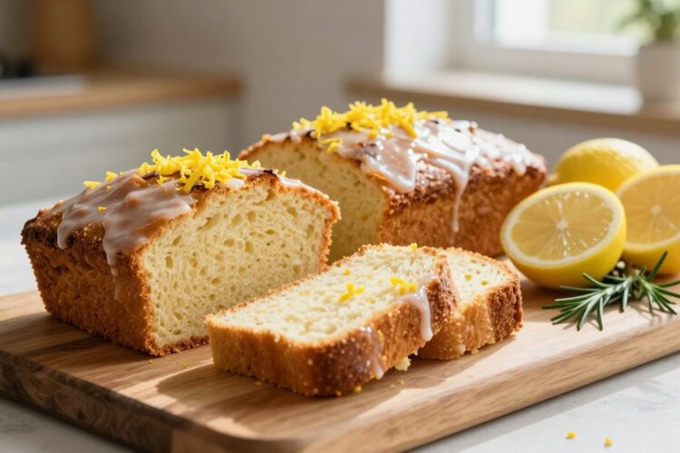 Keto Lemon Bread with Glaze