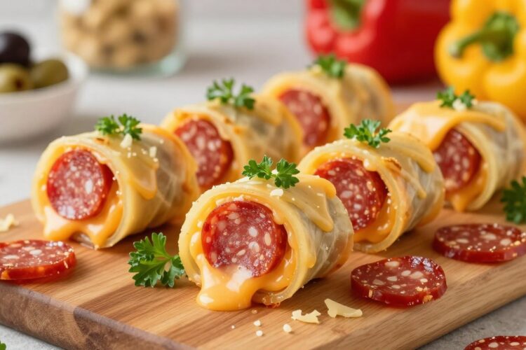 Keto Pepperoni Cheese Roll-Ups