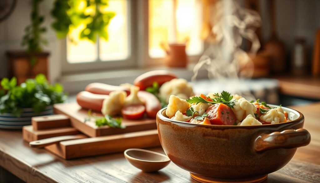 Quick and easy keto sausage and cauliflower soup recipe